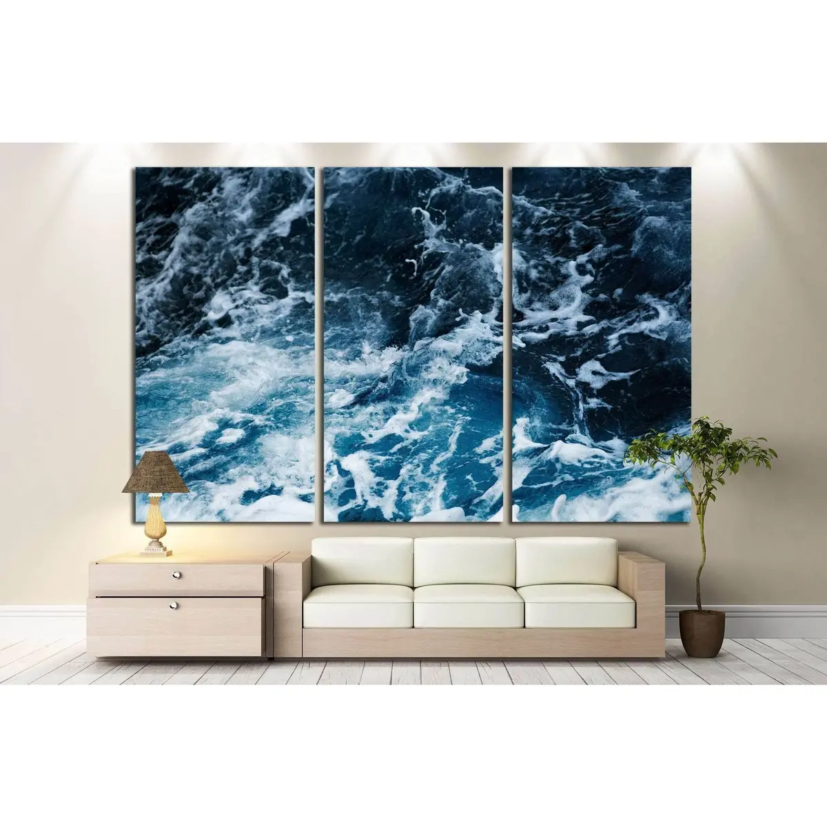 Waves In Ocean Splashing Waves №1402 Ready To Hang Canvas Print 5