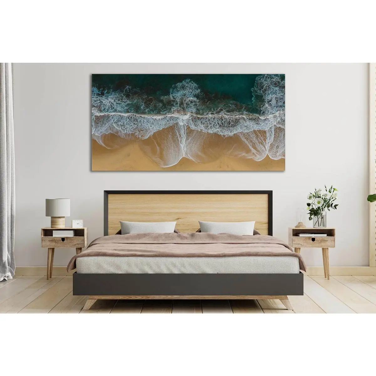 Waves Splashing On Sand Beach №Sl121 Ready To Hang Canvas Print 1