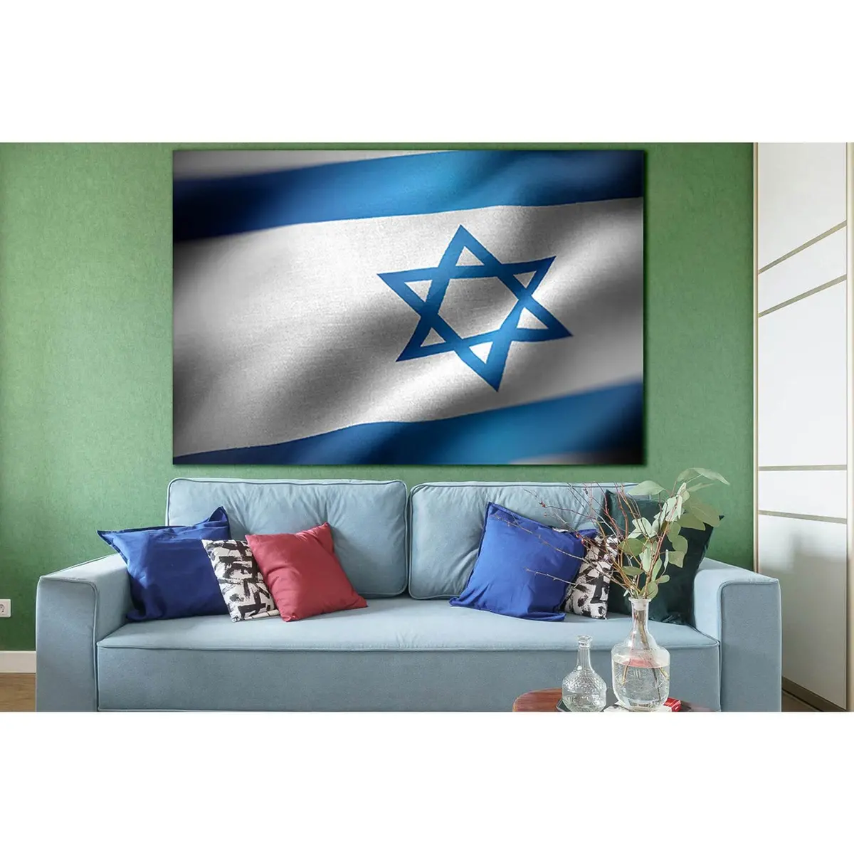 Waving Flag Of Israel №Sl1180 Ready To Hang Canvas Print 2