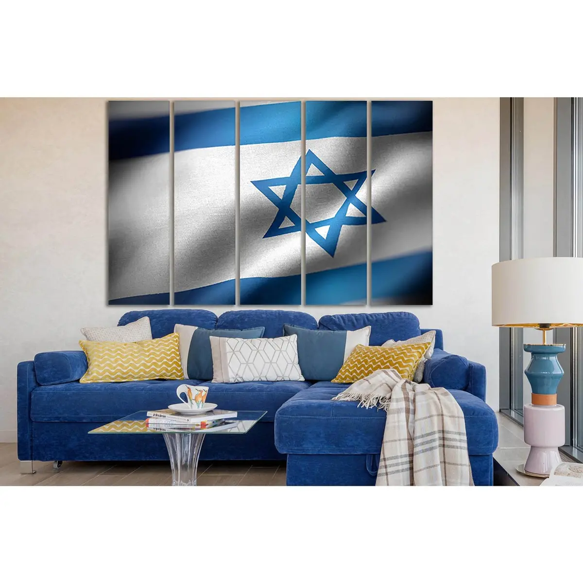 Premium Israeli Flag Canvas Wall Art №SL1180 – Ready-to-Hang Decor - Image 3
