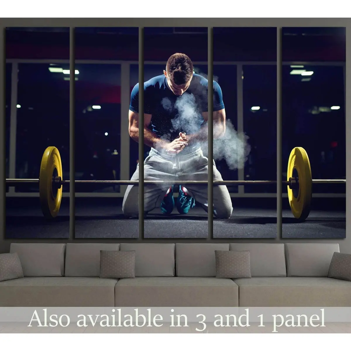 Dynamic Weightlifter Training Prep Canvas Wall Art №1381