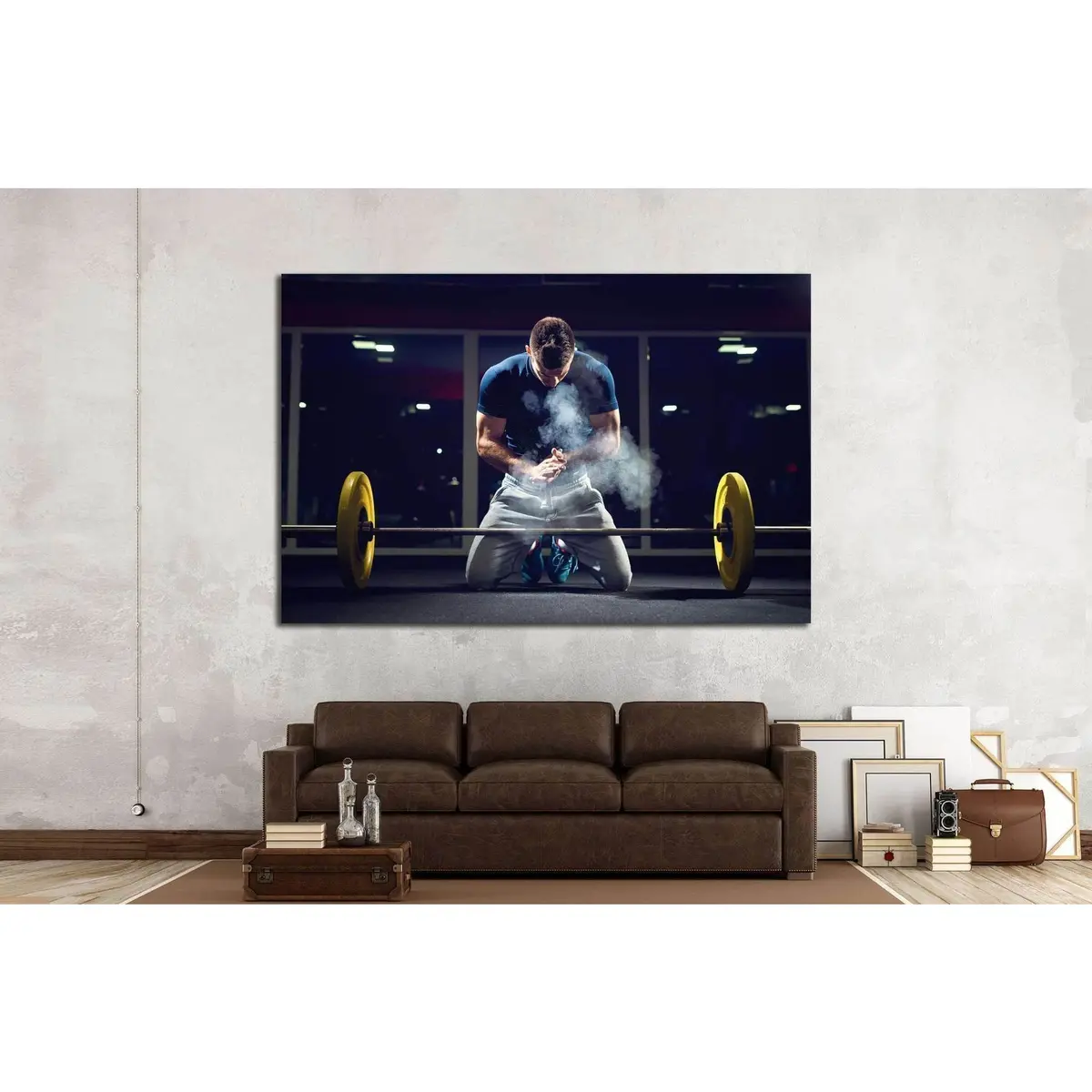 Weightlifter Preparing For Training №1381 Ready To Hang Canvas Print 3