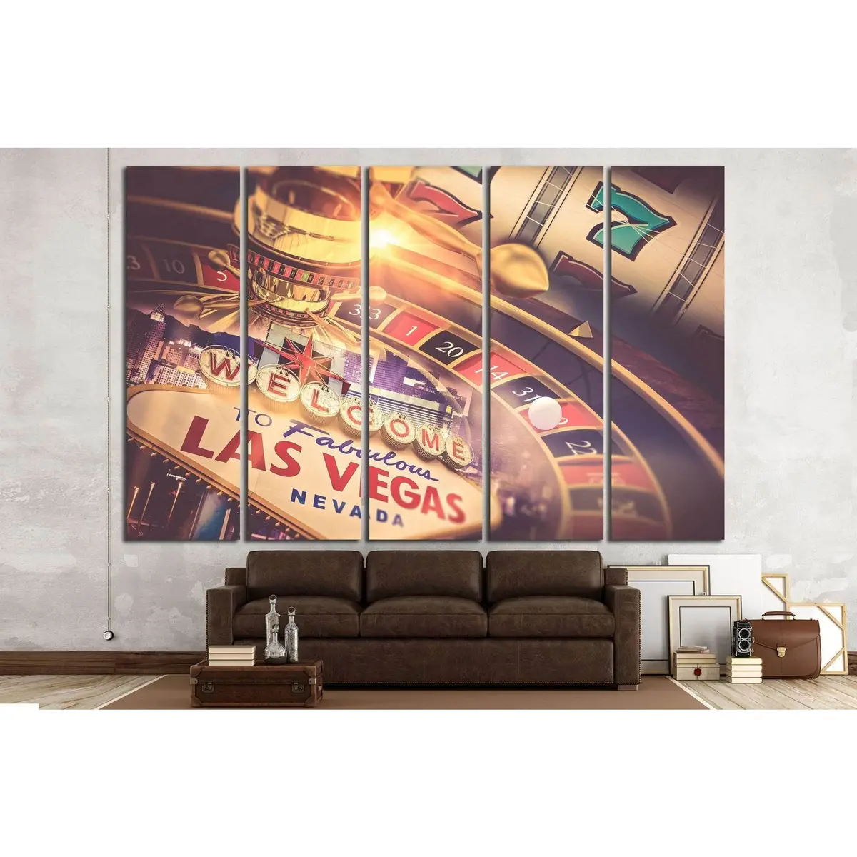Las Vegas Welcome Sign Canvas Art Print №727 – Premium Ready-to-Hang Wall Decor - Image 2