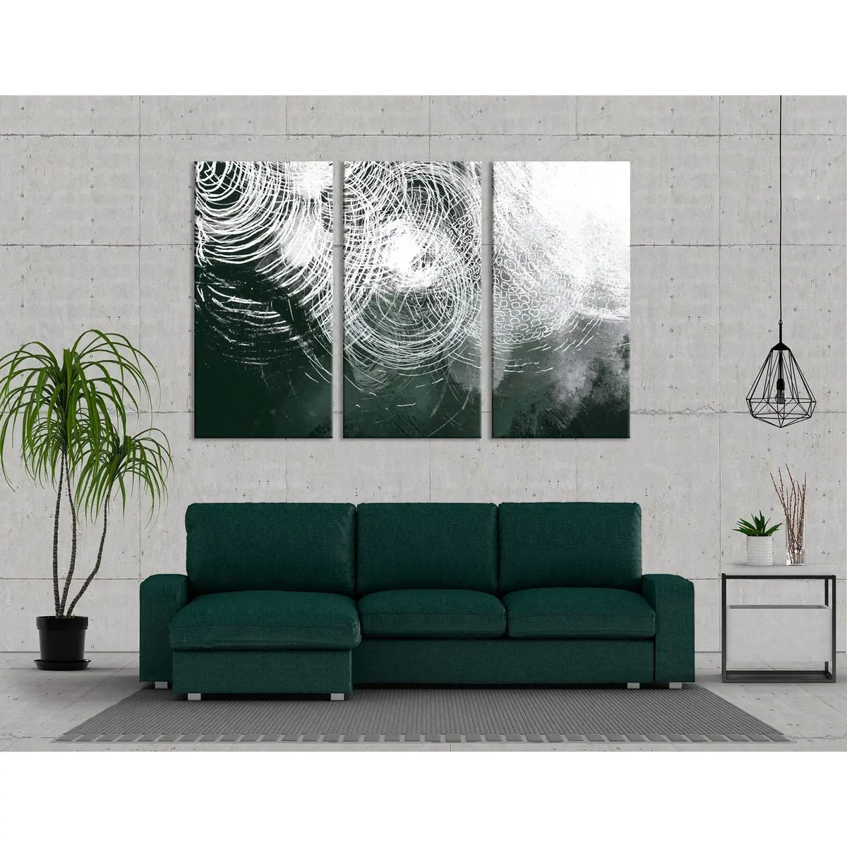 White Circle Abstract №04359 Ready To Hang Canvas Print 5