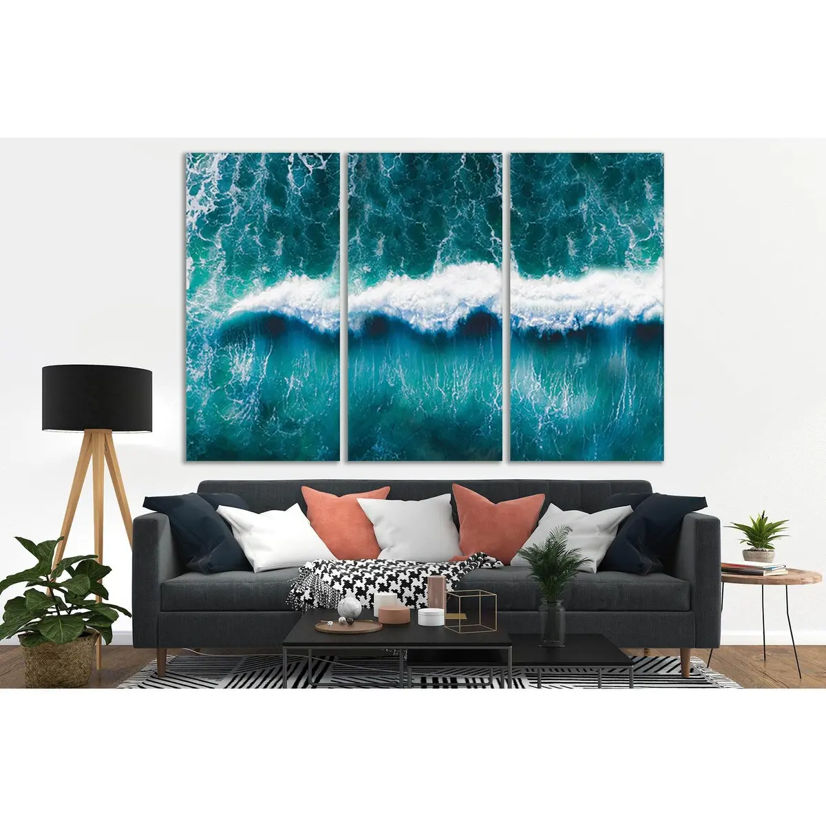 White Foam Wave №Sl125 Ready To Hang Canvas Print 5