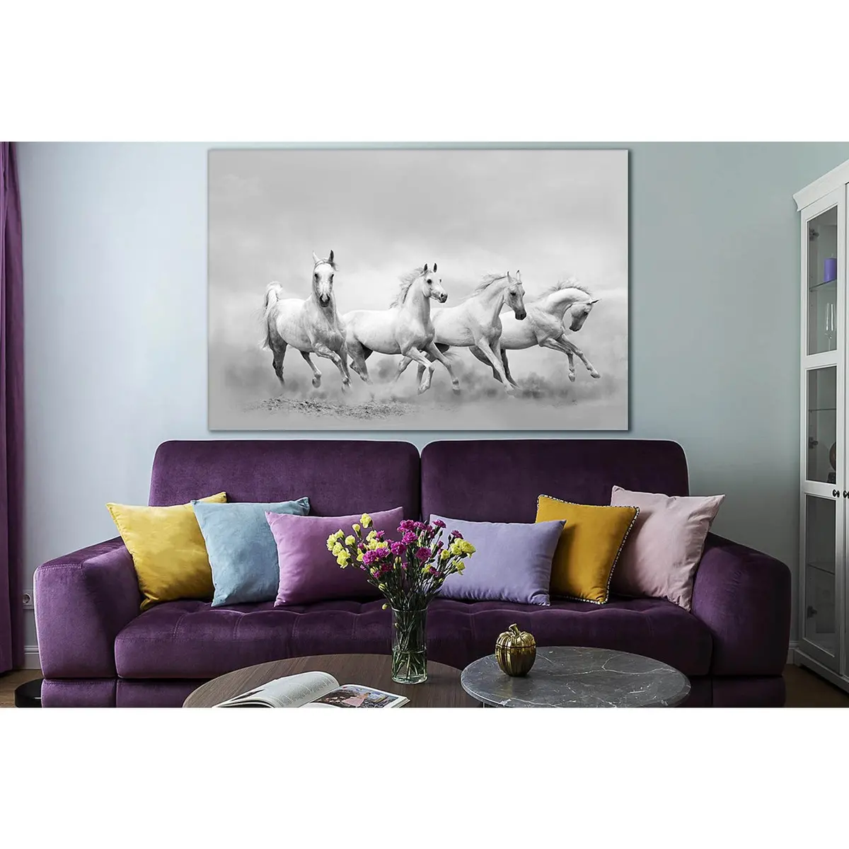 White Horses Running Wild №Sl888 Ready To Hang Canvas Print 1