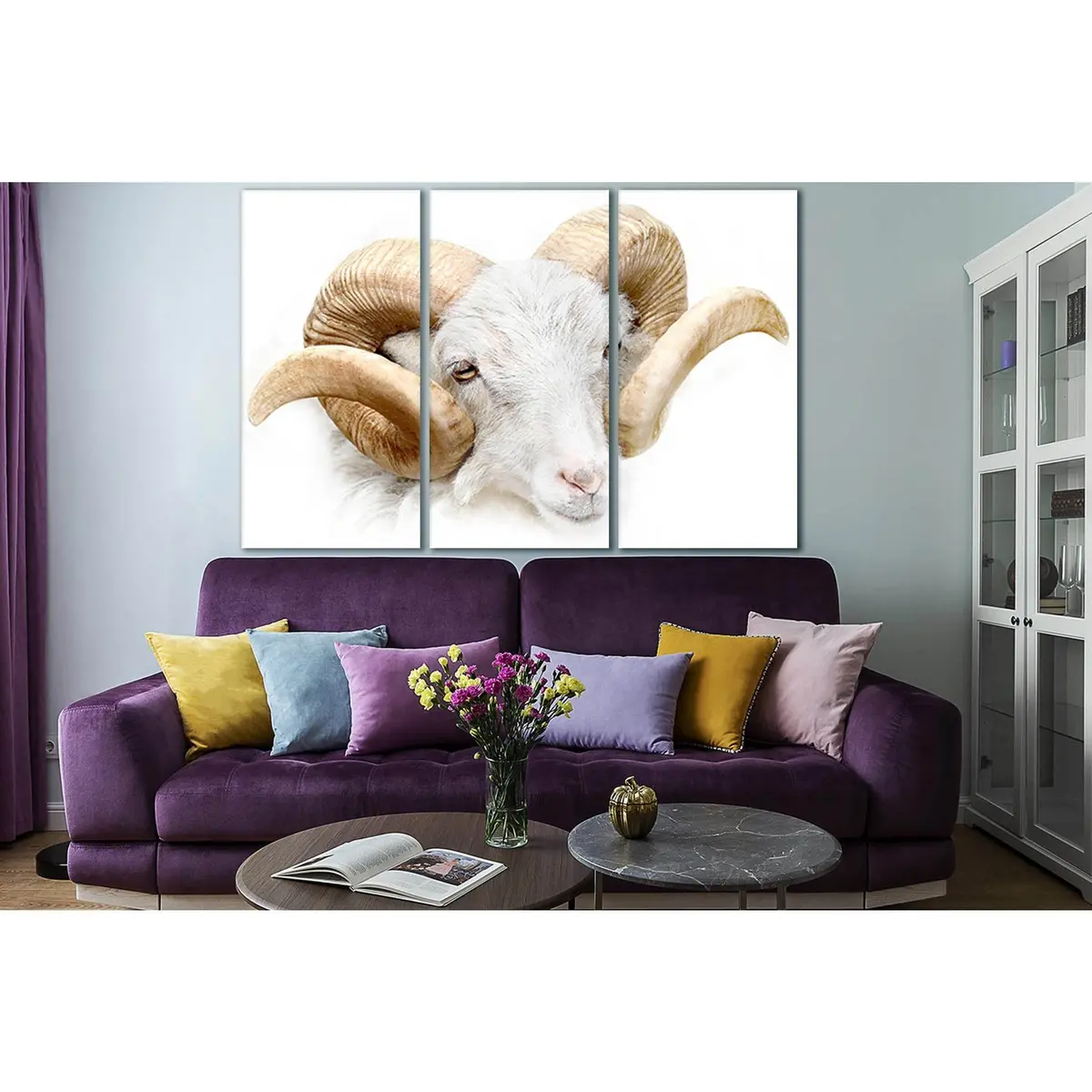 White Ram Close Up №Sl997 Ready To Hang Canvas Print 5