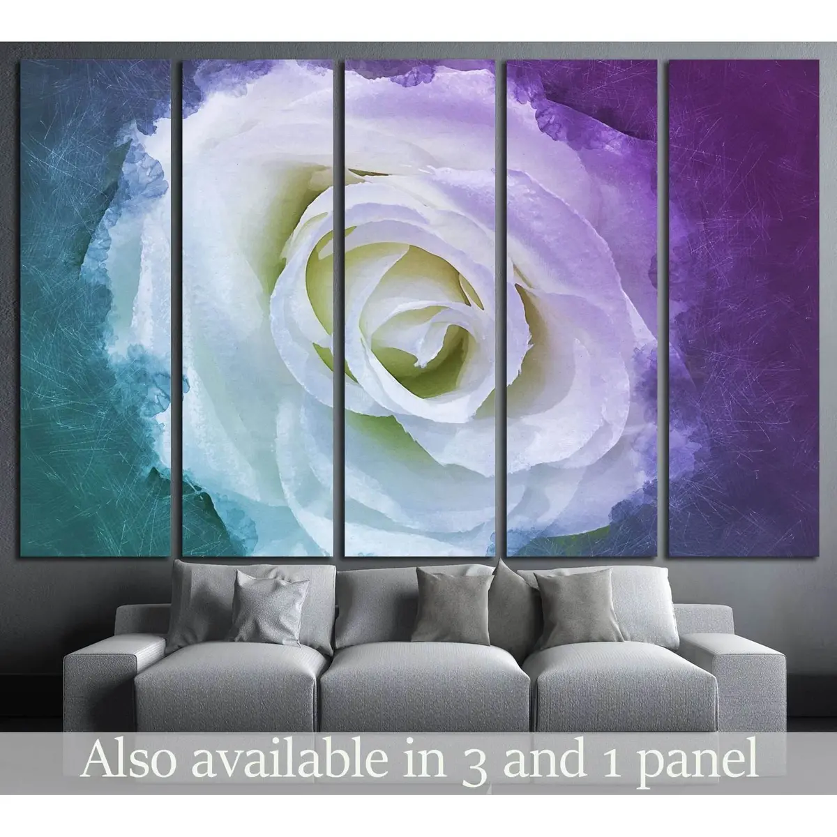 Premium White Rose Canvas Art Print #1082 – Ready-to-Hang Wall Decor