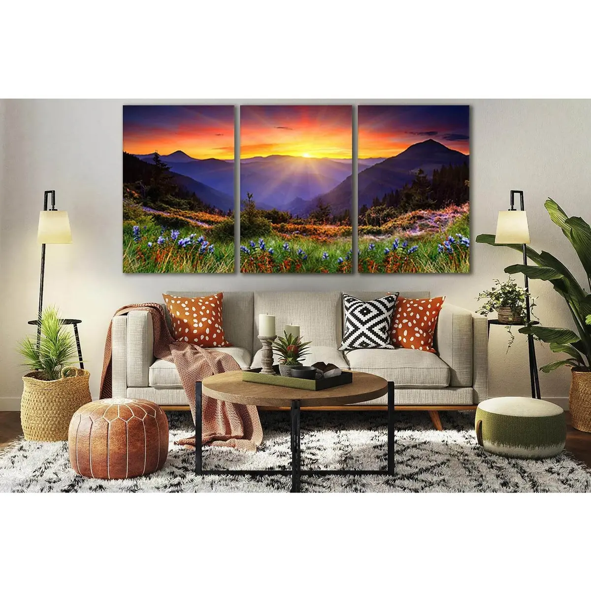 Wild Flowers Mountains Sunset №Sl686 Ready To Hang Canvas Print 5