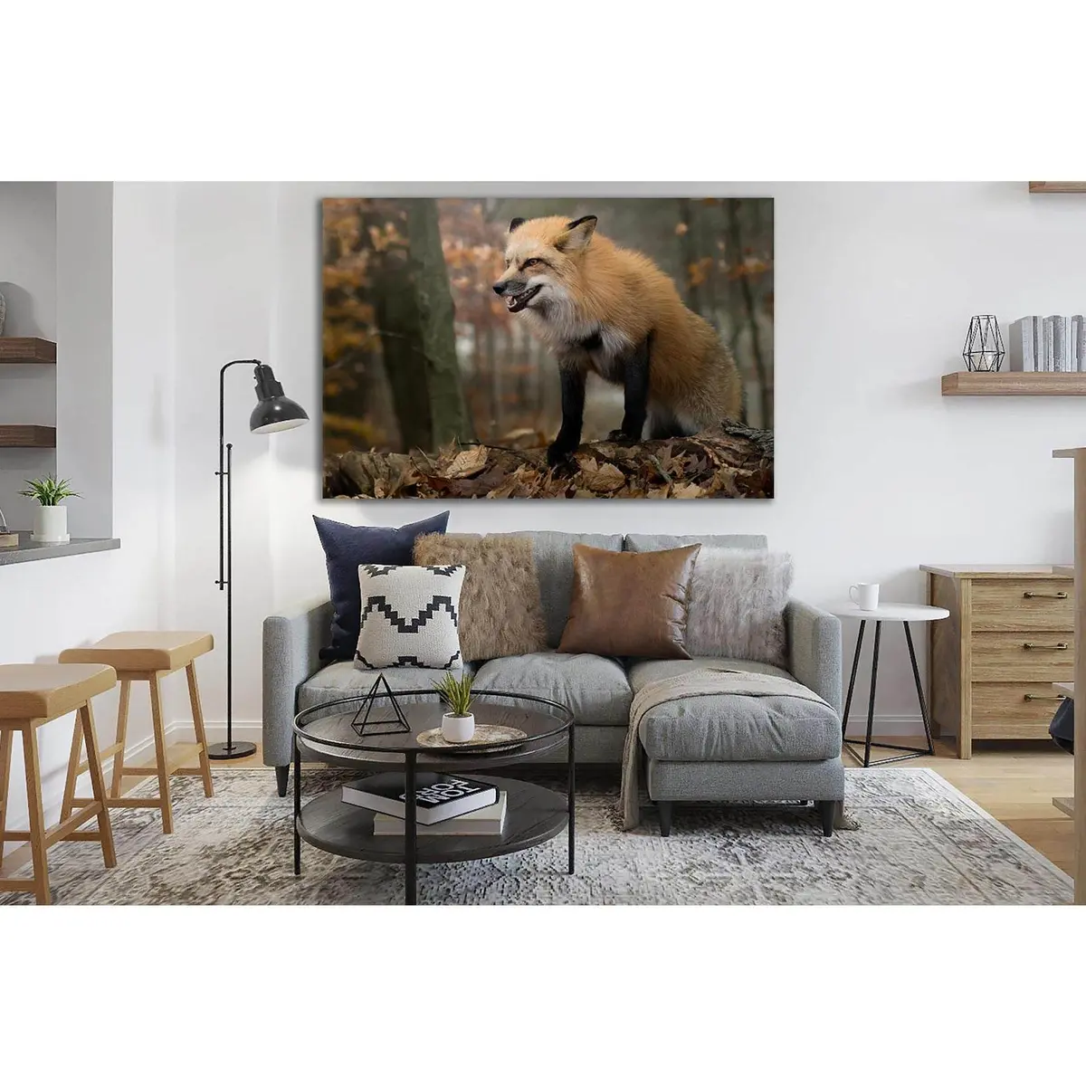 Wild Fox In The Autumn Forest №Sl1007 Ready To Hang Canvas Print 1