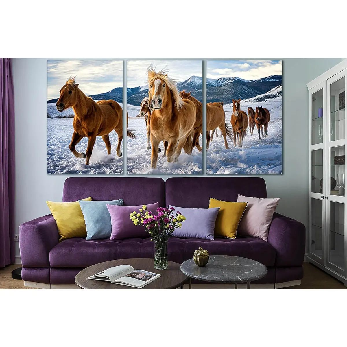 Wild Horses In Winter №Sl1000 Ready To Hang Canvas Print 5