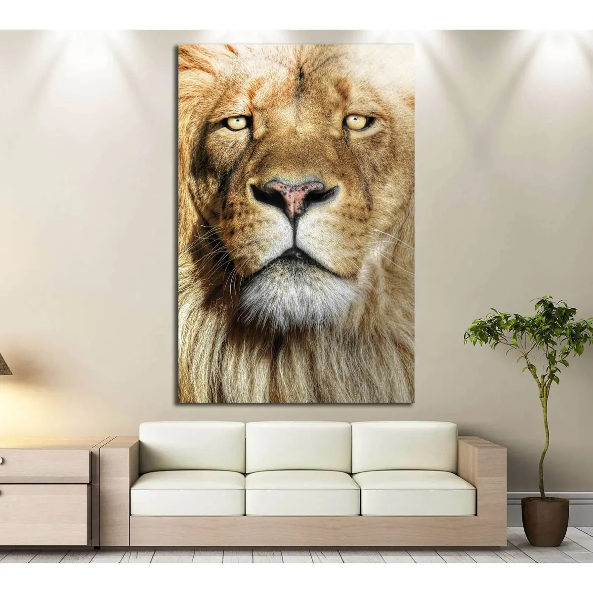 Wild Lion №190 Ready To Hang Canvas Print 1