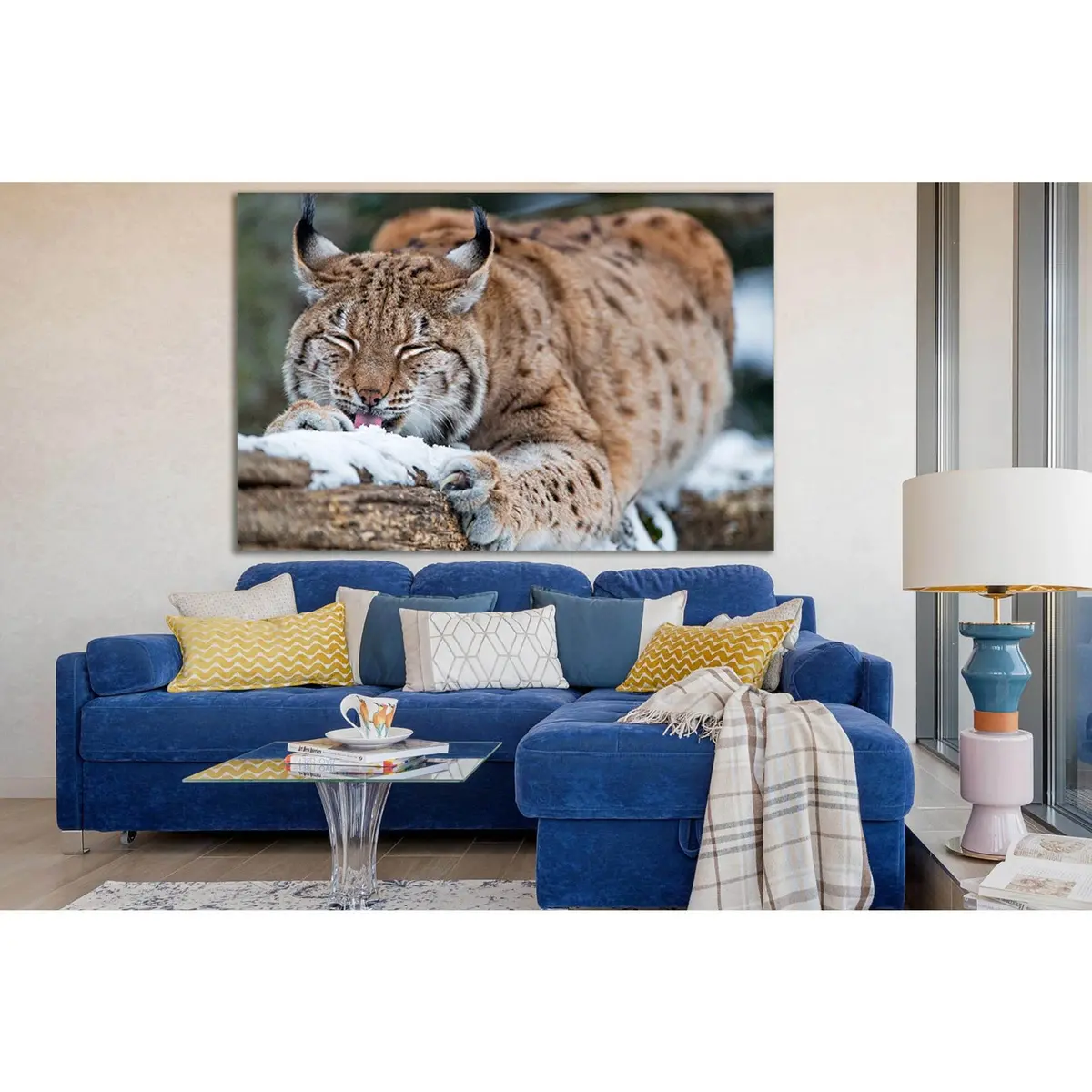 Wild Lynx On A Log №Sl998 Ready To Hang Canvas Print 2