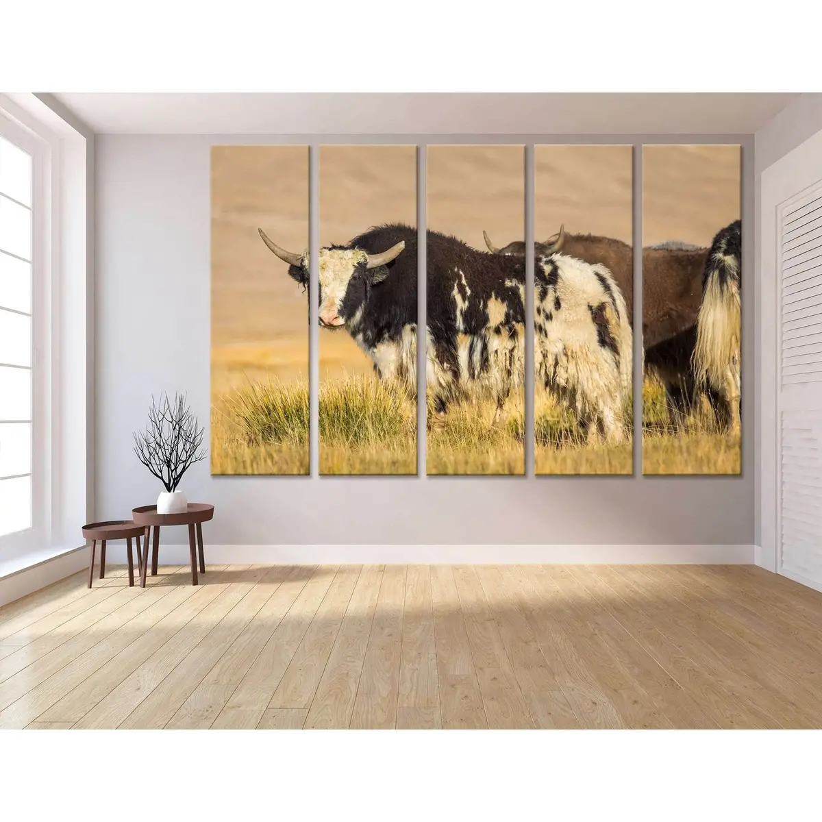 Wild Yak Grazing in the Pamir Mountains – Premium Ready-to-Hang Canvas Art Print - Image 3