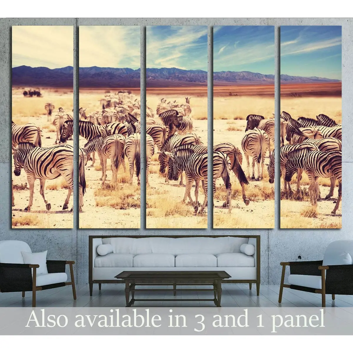 Wild Zebra #1848 Premium Ready-to-Hang Canvas Wall Art