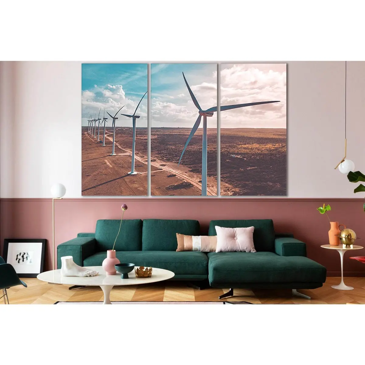 Wind Turbines On Brown Sand №Sl775 Ready To Hang Canvas Print 5