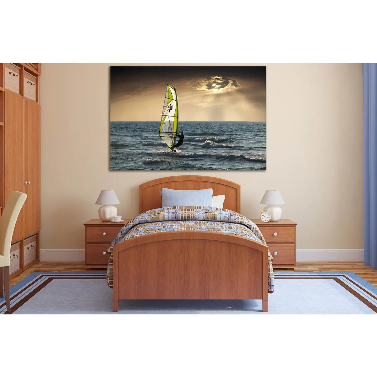 Windsurfing In The Ocean №Sl914 Ready To Hang Canvas Print 1