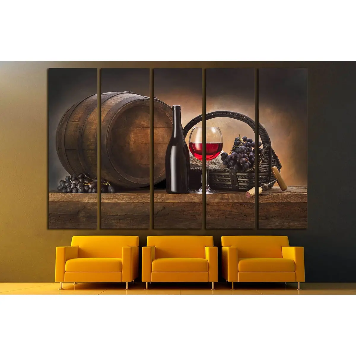 Wine No. 3438 Premium Canvas Wall Art Print - Image 3