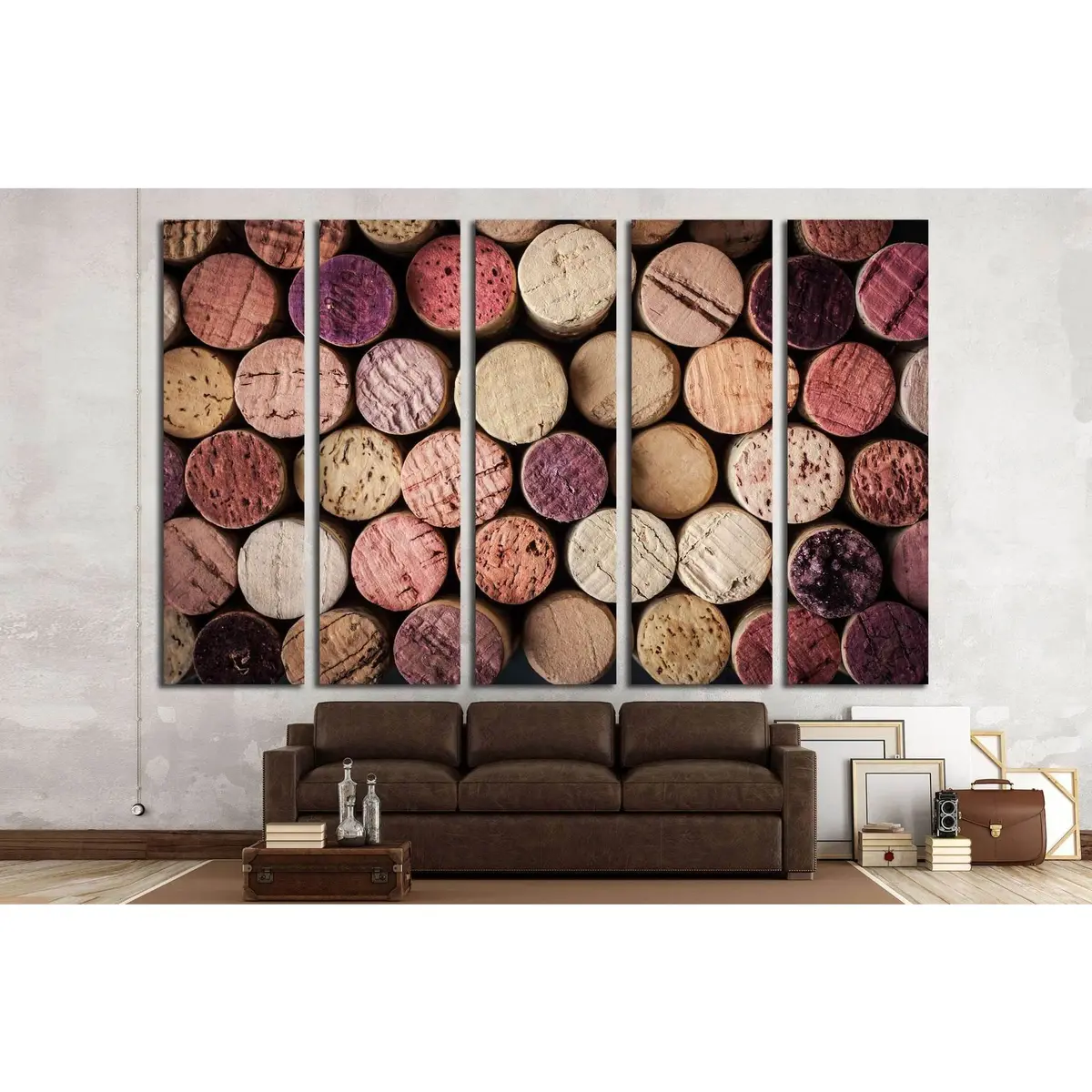 Wine Cork Texture Canvas Wall Art – Horizontal Design, Ready-to-Hang Print #1918 - Image 3