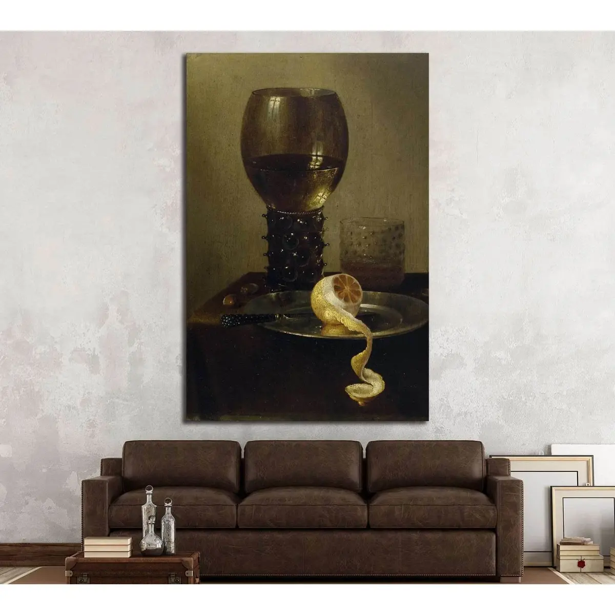 Wine Glass And Lemon №3437 Ready To Hang Canvas Print 1