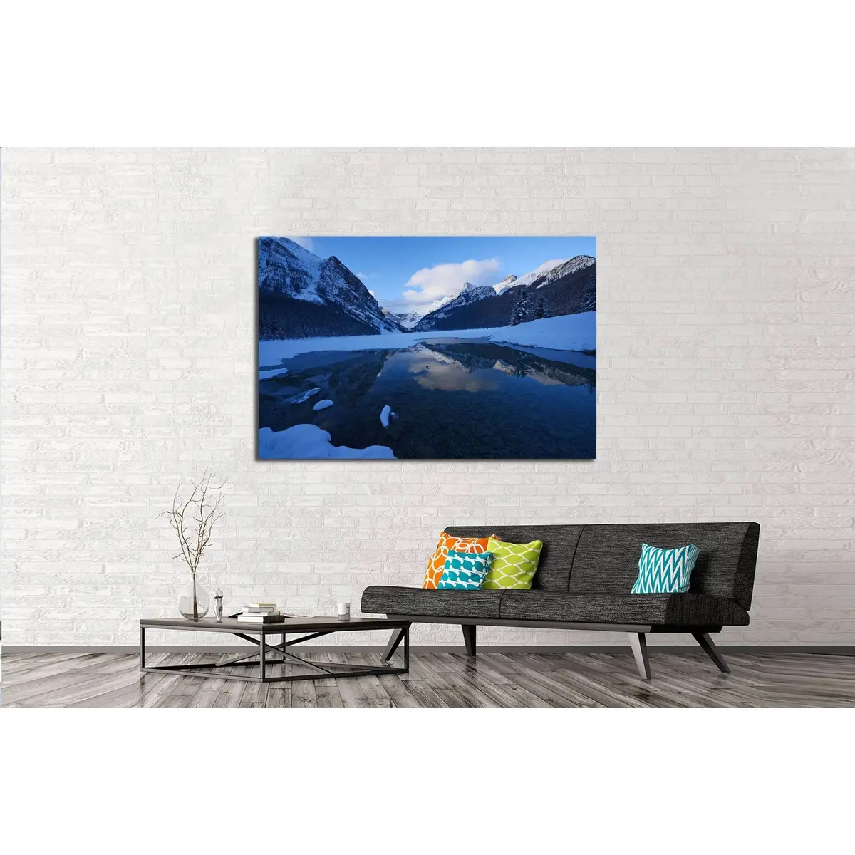 Winter Morning At Lake Louise With Snow №3075 Ready To Hang Canvas Print 3