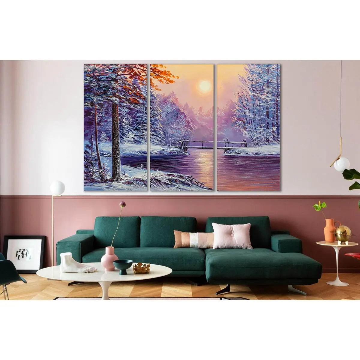 Winter River And Bridge Oil Painting №Sl615 Ready To Hang Canvas Print 5