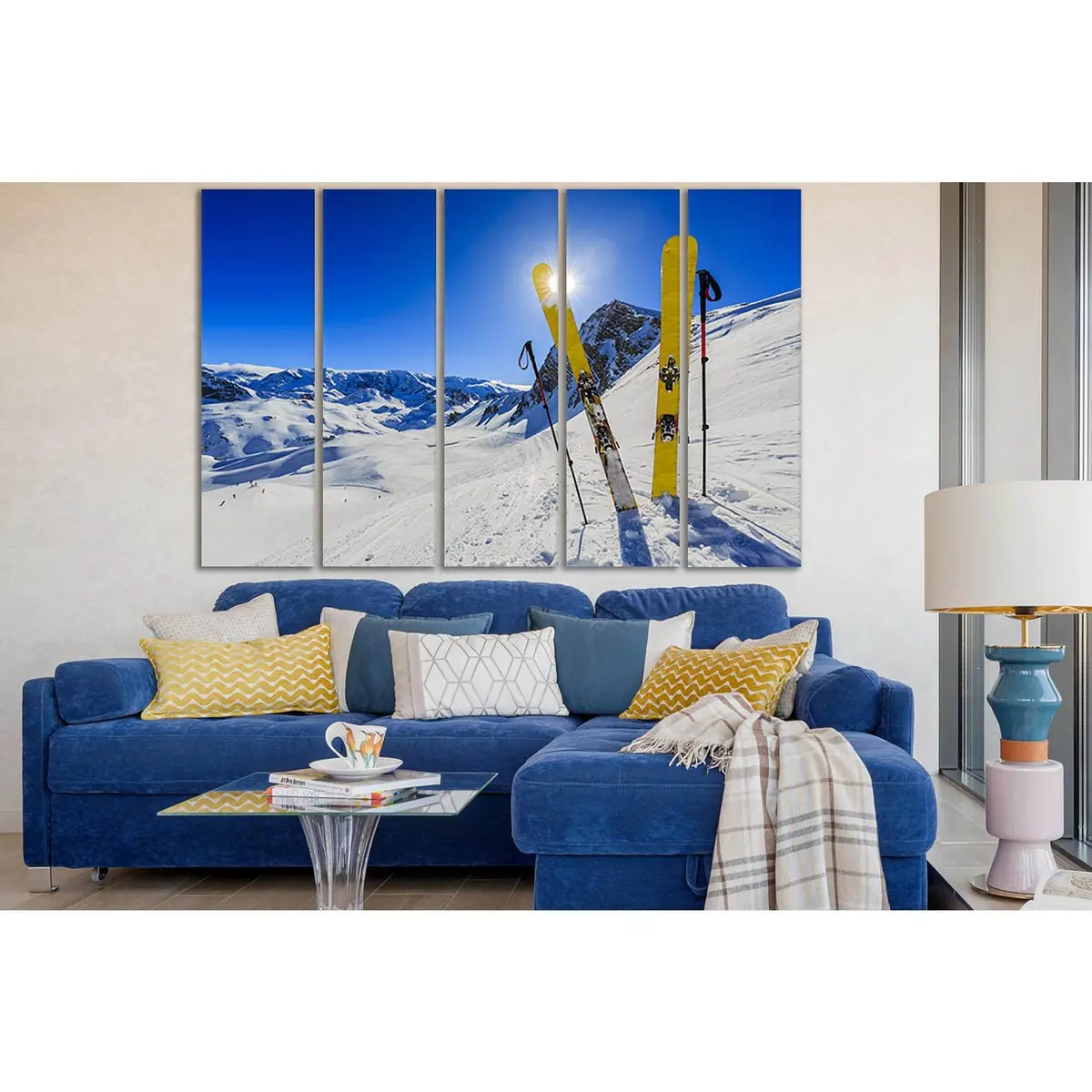 Premium Ready-to-Hang Canvas Art: Alpine Skiing Landscape SL917