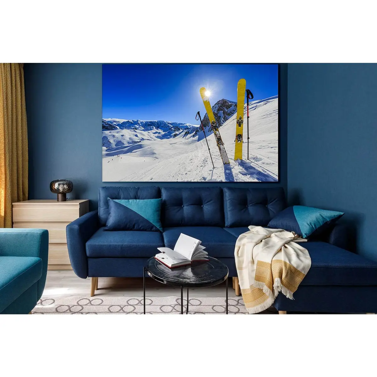 Winter Skiing In The Mountains №Sl917 Ready To Hang Canvas Print 2
