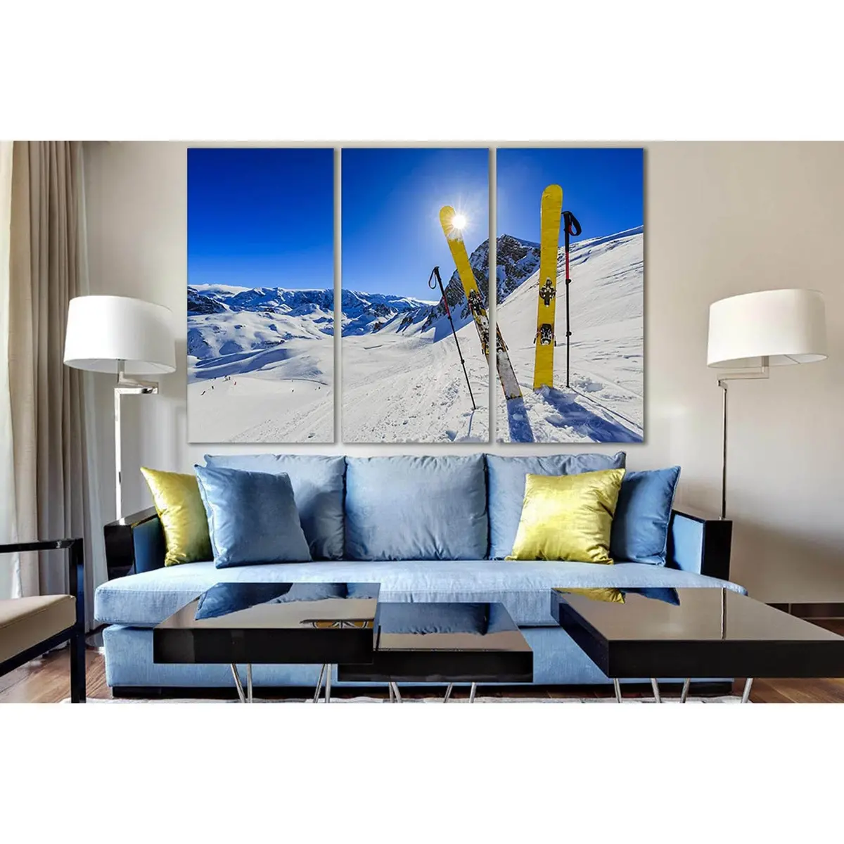 Winter Skiing In The Mountains №Sl917 Ready To Hang Canvas Print 5