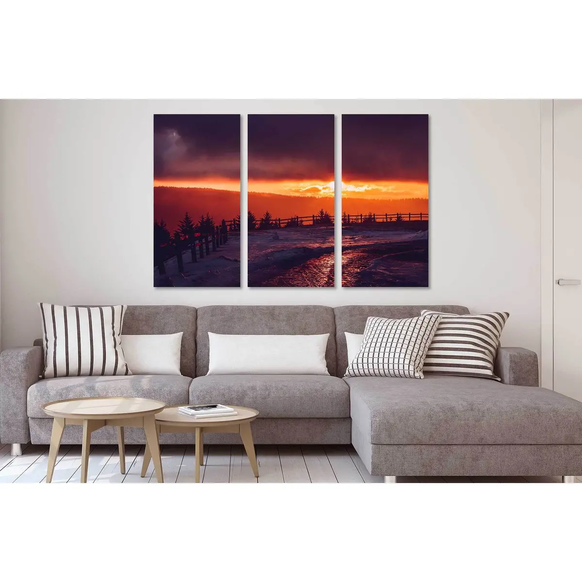 Winter Sunset In The Forest №D2032 Ready To Hang Canvas Print 5