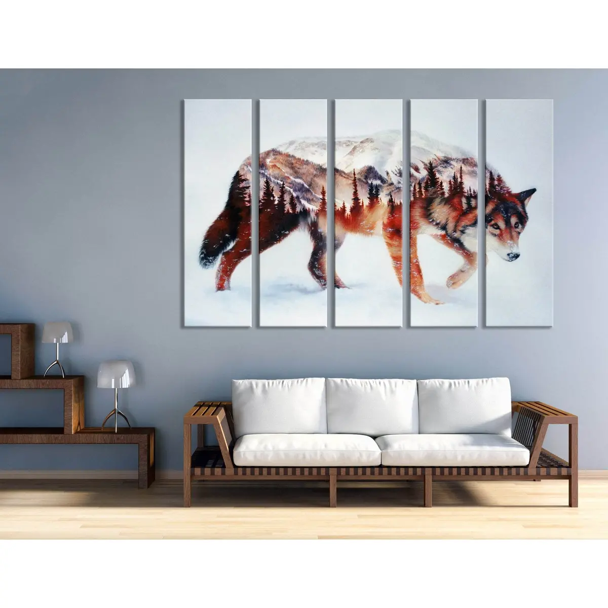 Winter Forest Wolf Canvas Art Print #04200 – Premium Ready-to-Hang Wall Decor