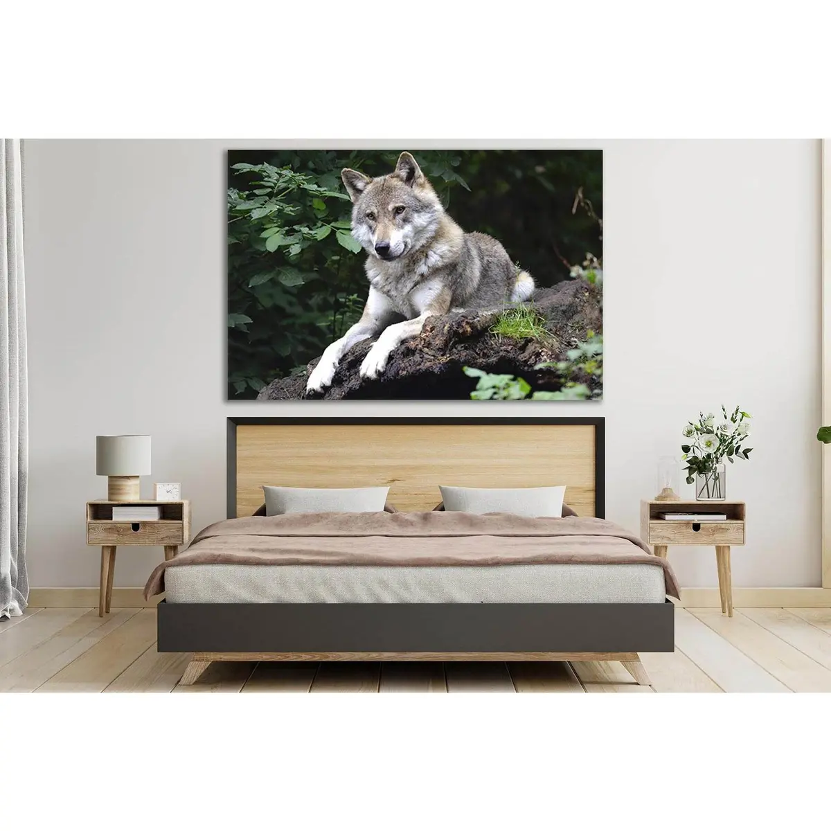 Wolf On A Stone №Sl1002 Ready To Hang Canvas Print 2