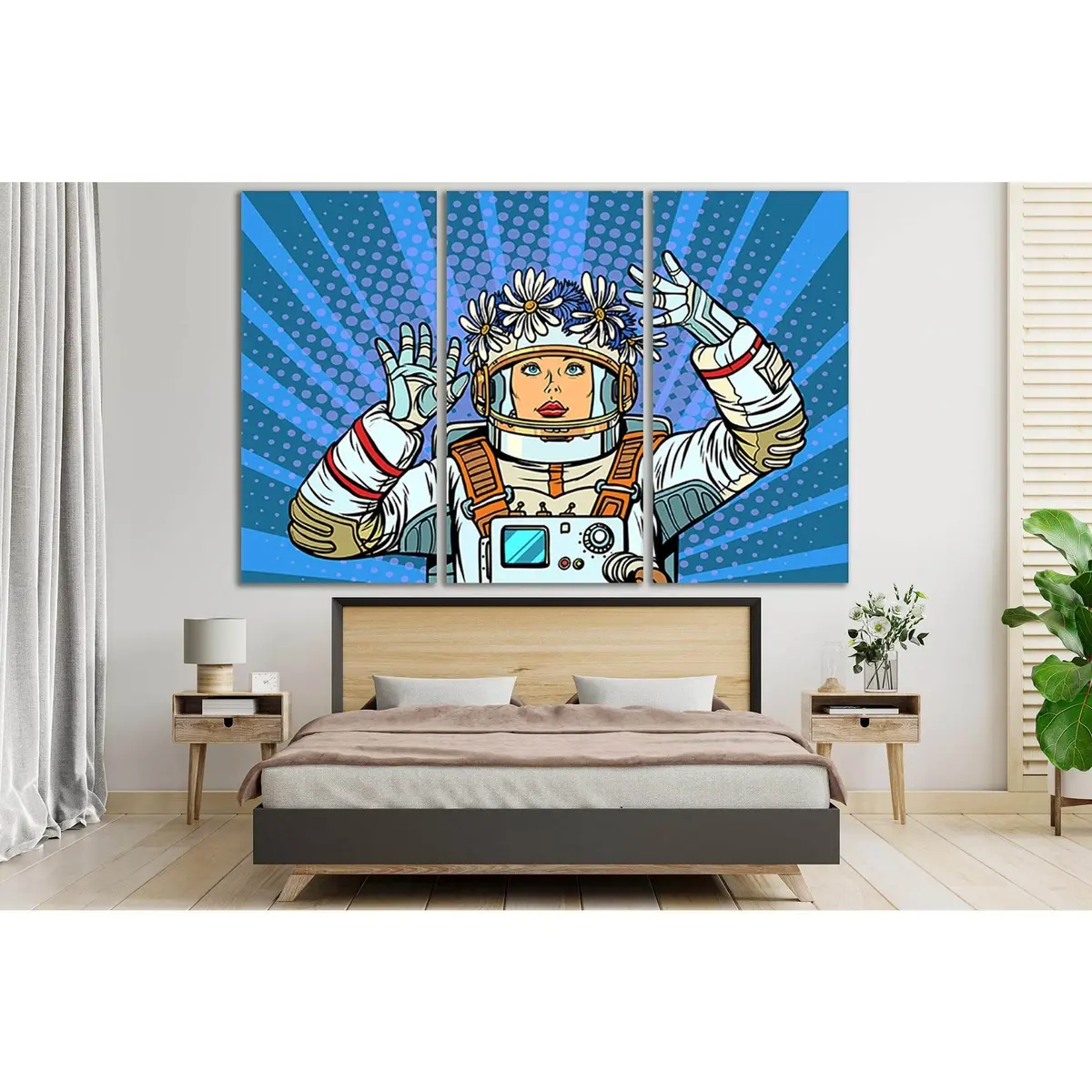 Woman Astronaut In A Wreath Pop Art №Sl530 Ready To Hang Canvas Print 5