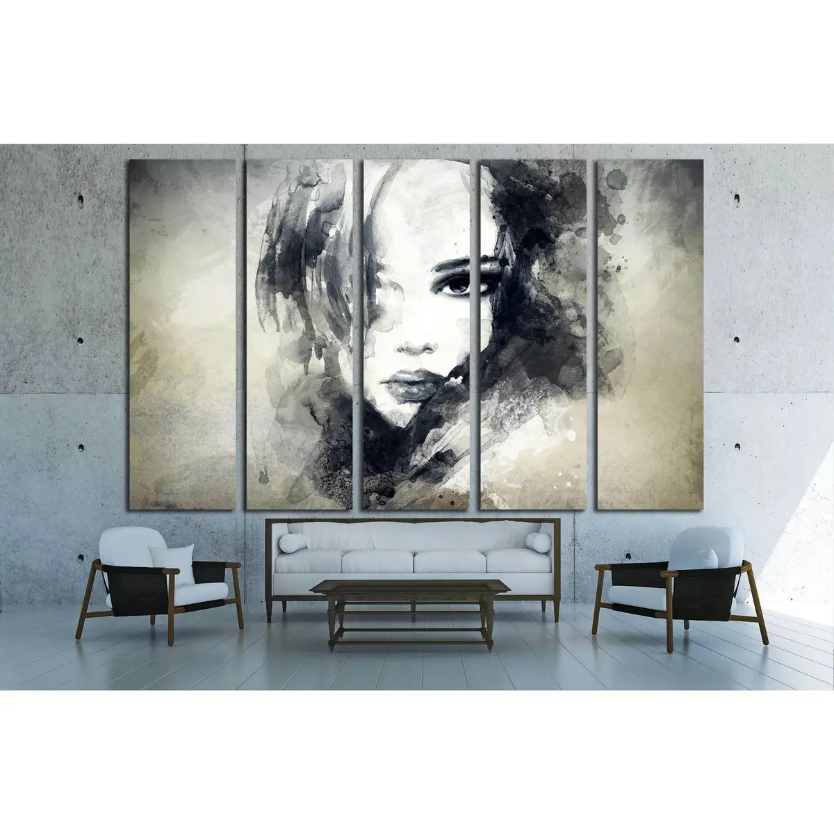 Elegant Woman Portrait – Hand-Painted Fashion Art Canvas Print, Ready to Hang - Image 3