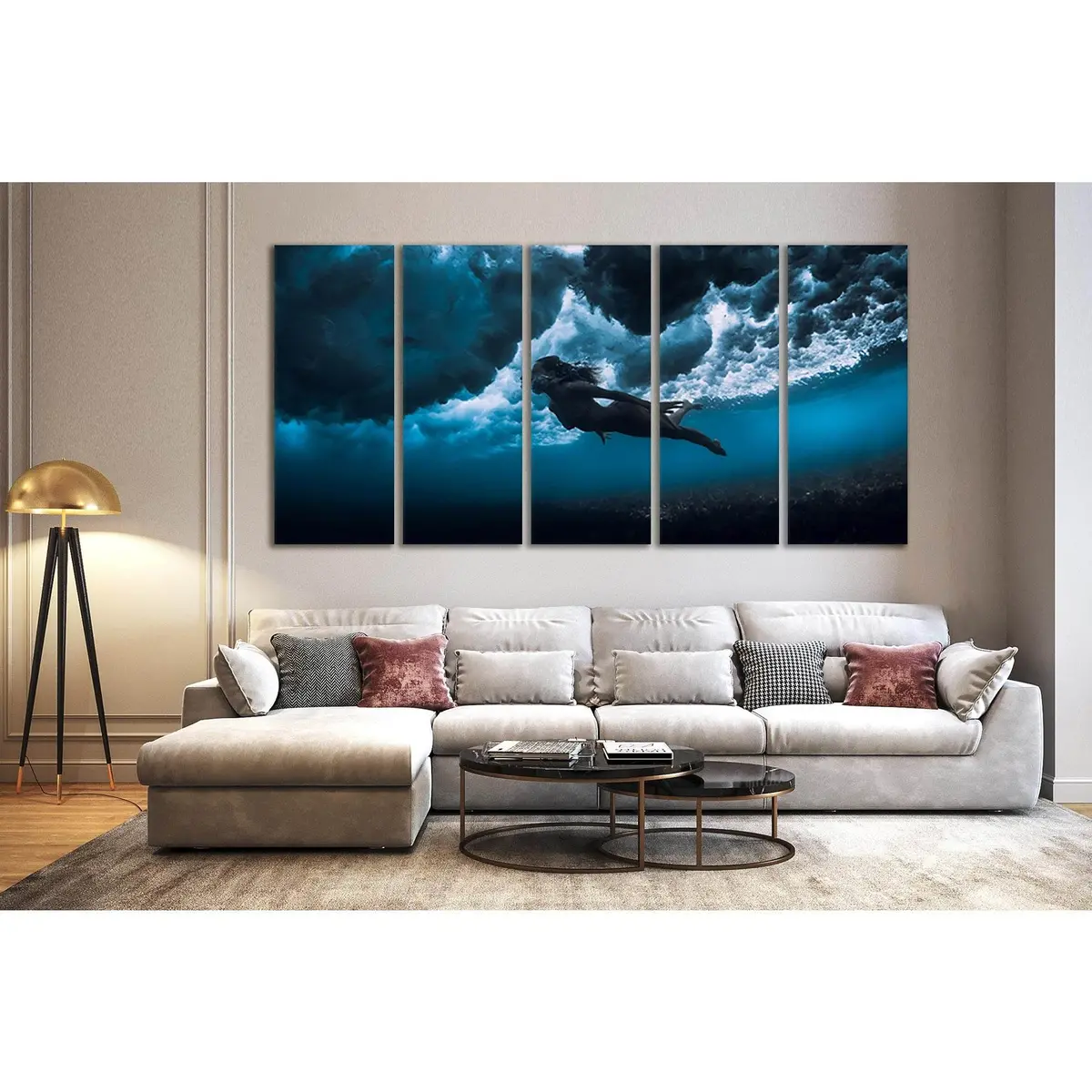 Ocean Woman SL46 Premium Ready-to-Hang Canvas Art - Image 3