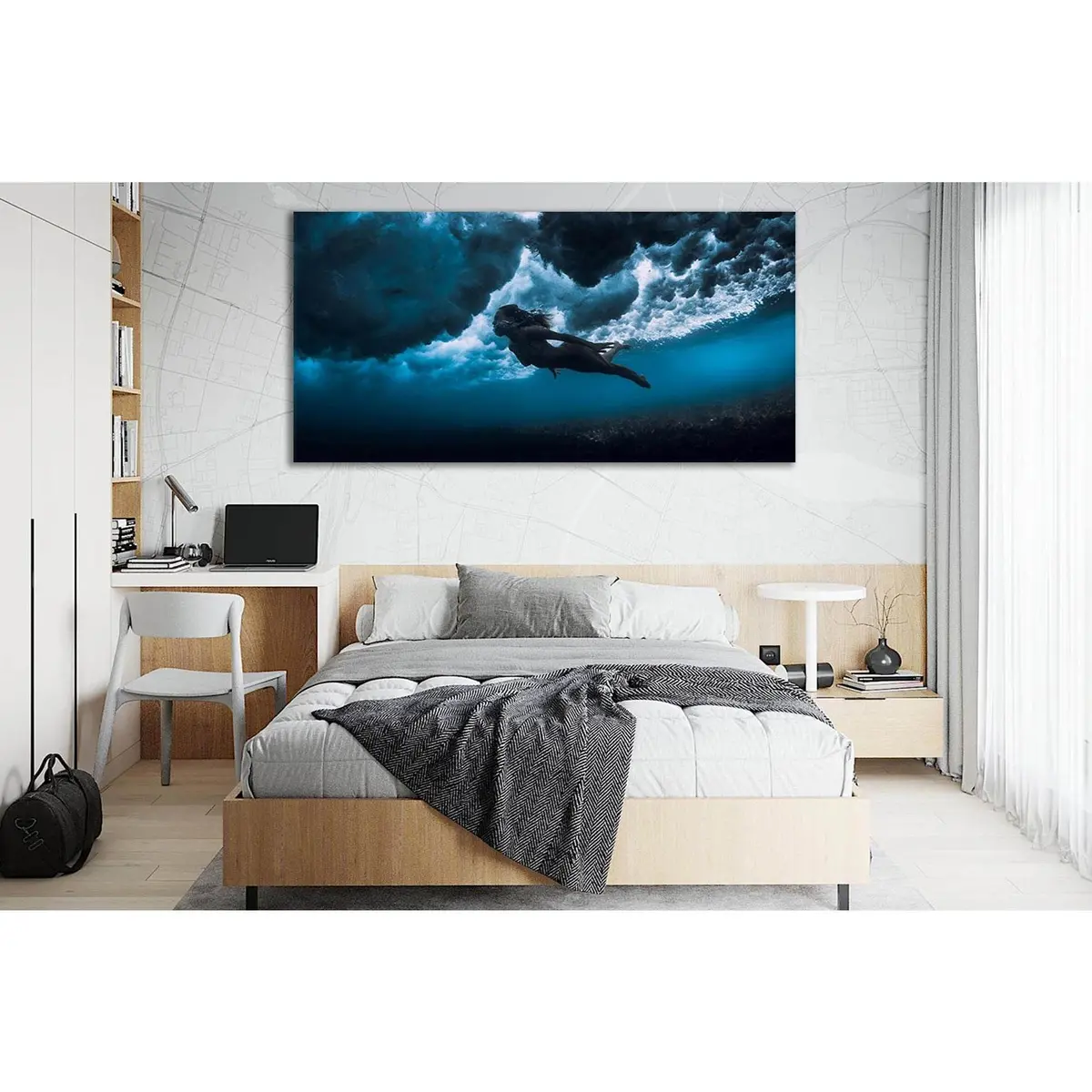 Woman In Ocean №Sl46 Ready To Hang Canvas Print 1