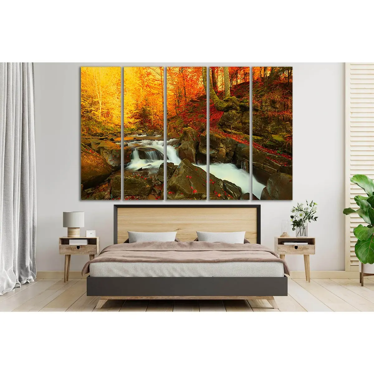 Stunning Waterfall & Mountains Canvas Wall Art №SL665 – Premium Ready-to-Hang Print