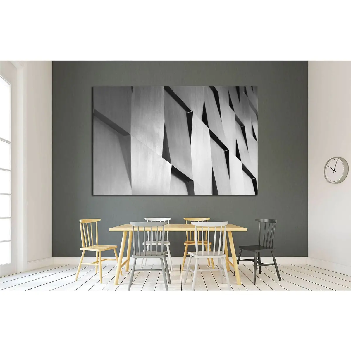 Wood Wall Geometry Decoration Background №1598 Ready To Hang Canvas Print 3