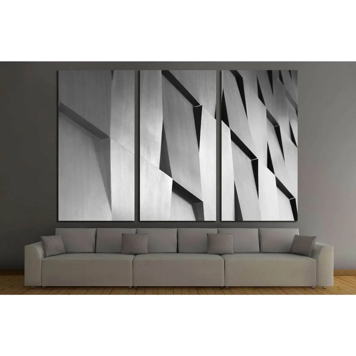 Wood Wall Geometry Decoration Background №1598 Ready To Hang Canvas Print 5