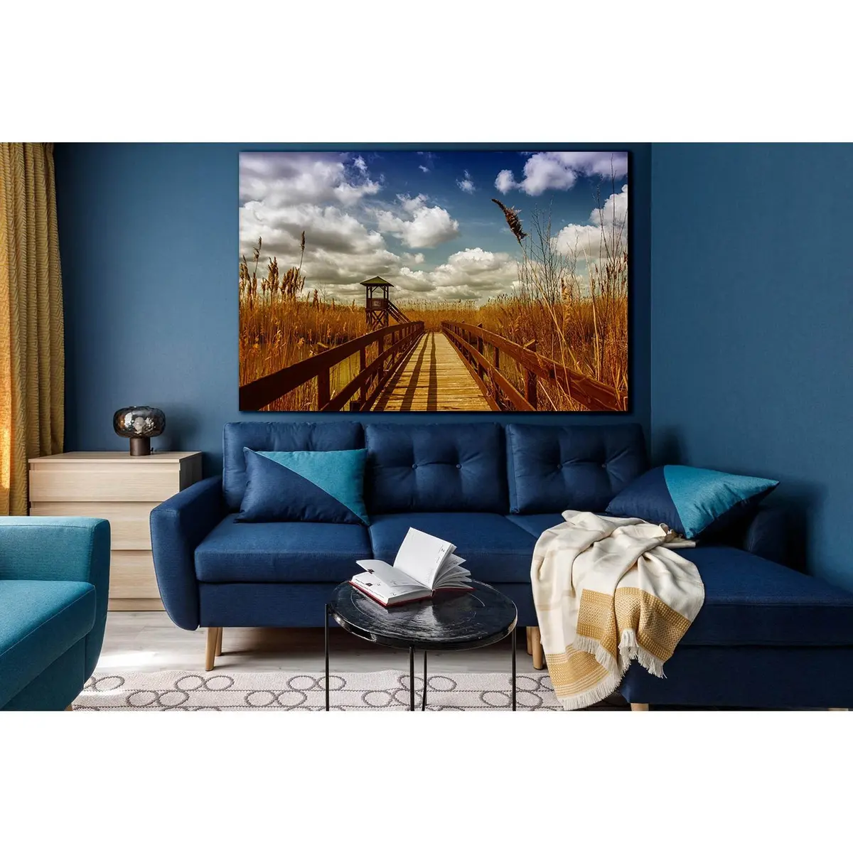 Wooden Bridge Across The River №Sl1130 Ready To Hang Canvas Print 1