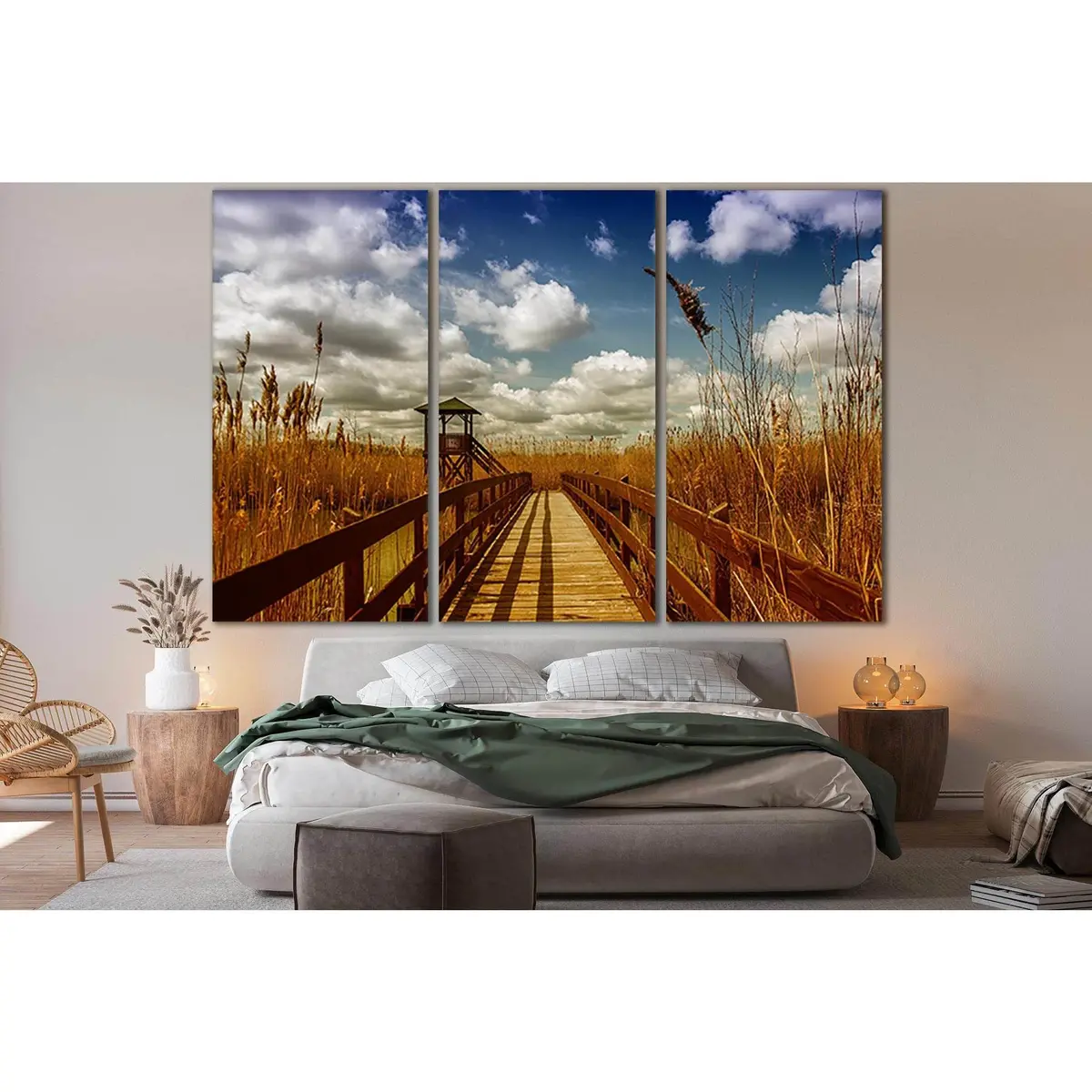 Wooden Bridge Across The River №Sl1130 Ready To Hang Canvas Print 5