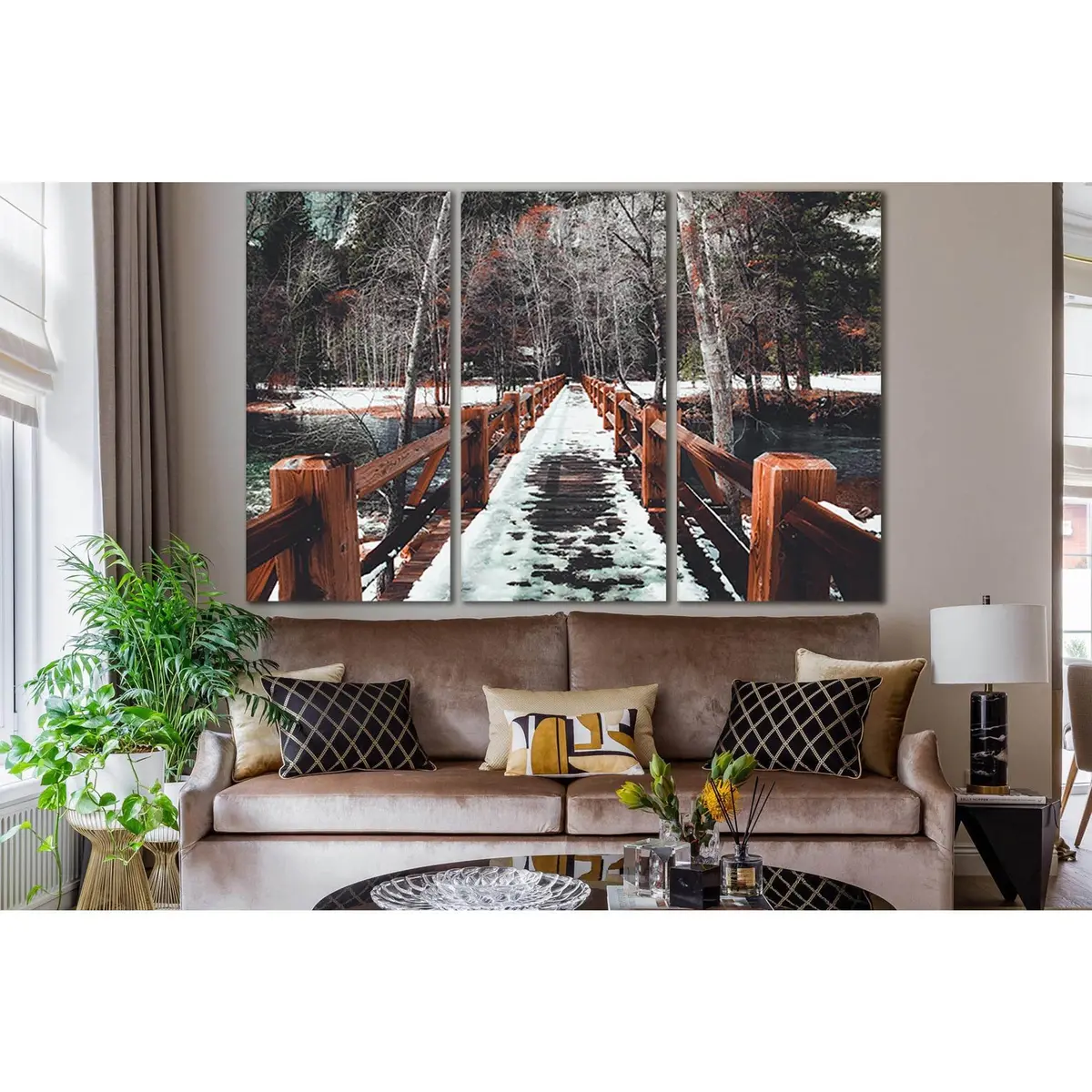 Wooden Bridge In Winter №Sl1142 Ready To Hang Canvas Print 5