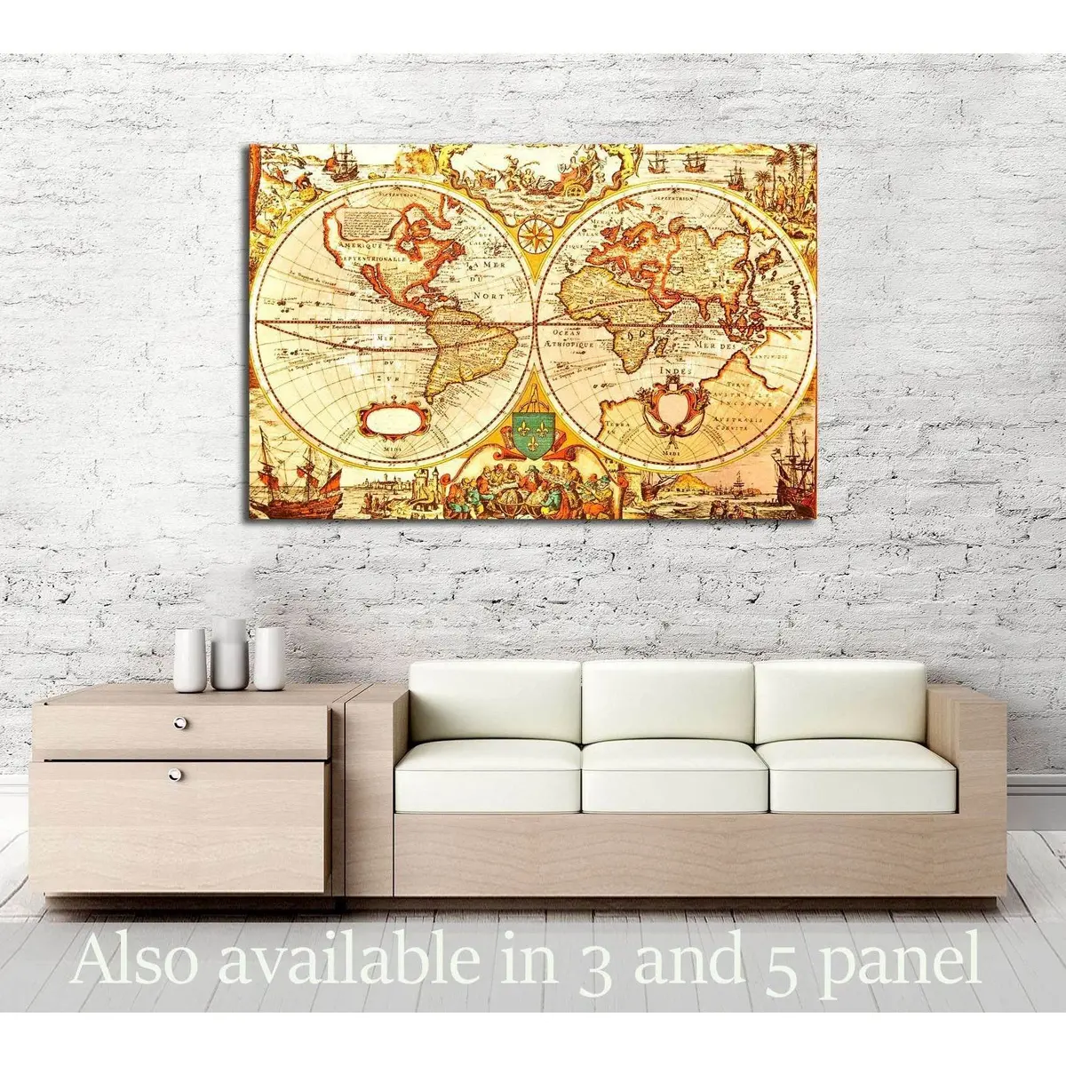 World Antique Map - An Antique Map Of The World №2808 Ready To Hang Canvas Print 1
