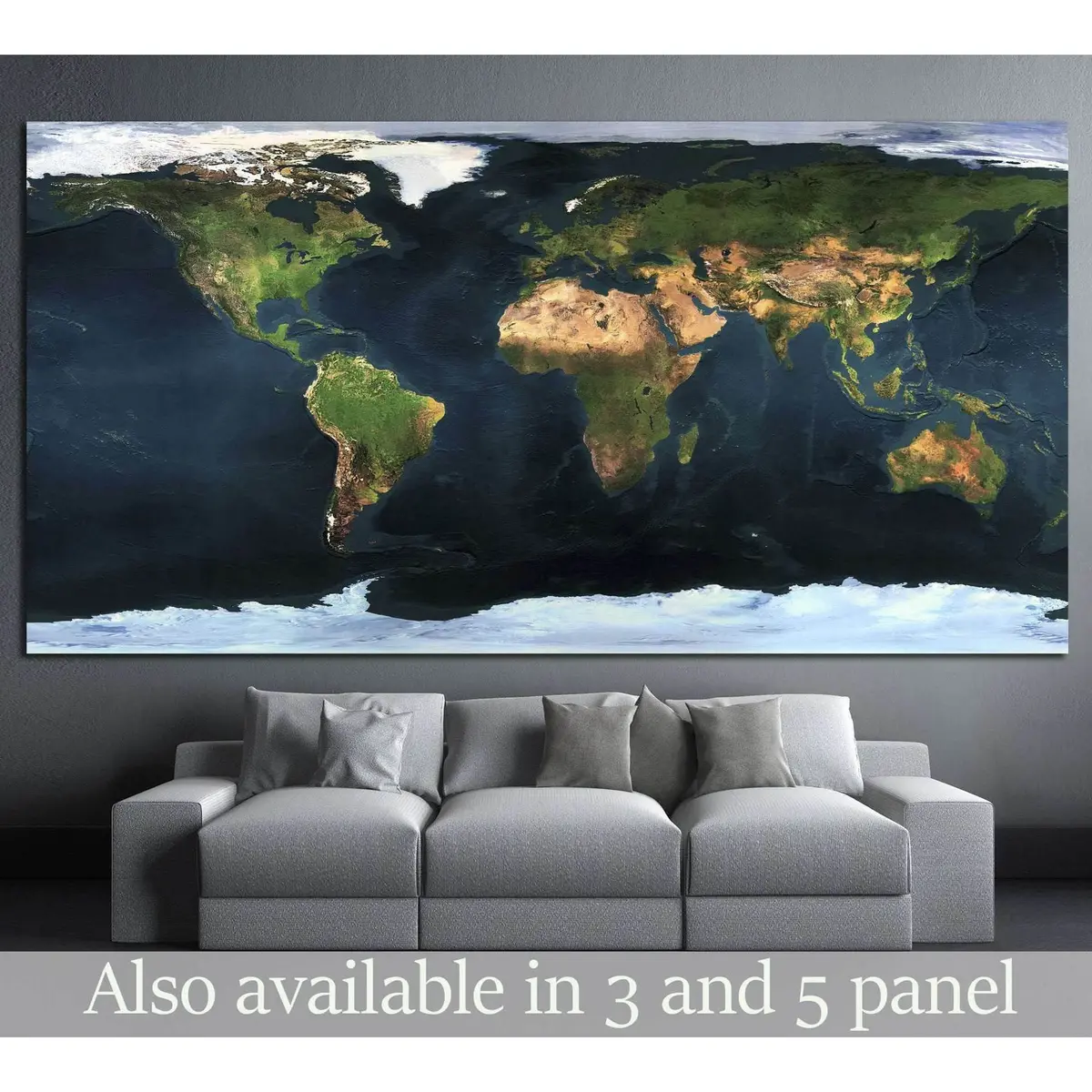 World Map №1453 Ready To Hang Canvas Print 1
