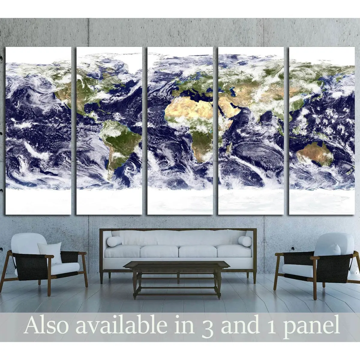 World Map #1500 Premium Canvas Wall Art Print