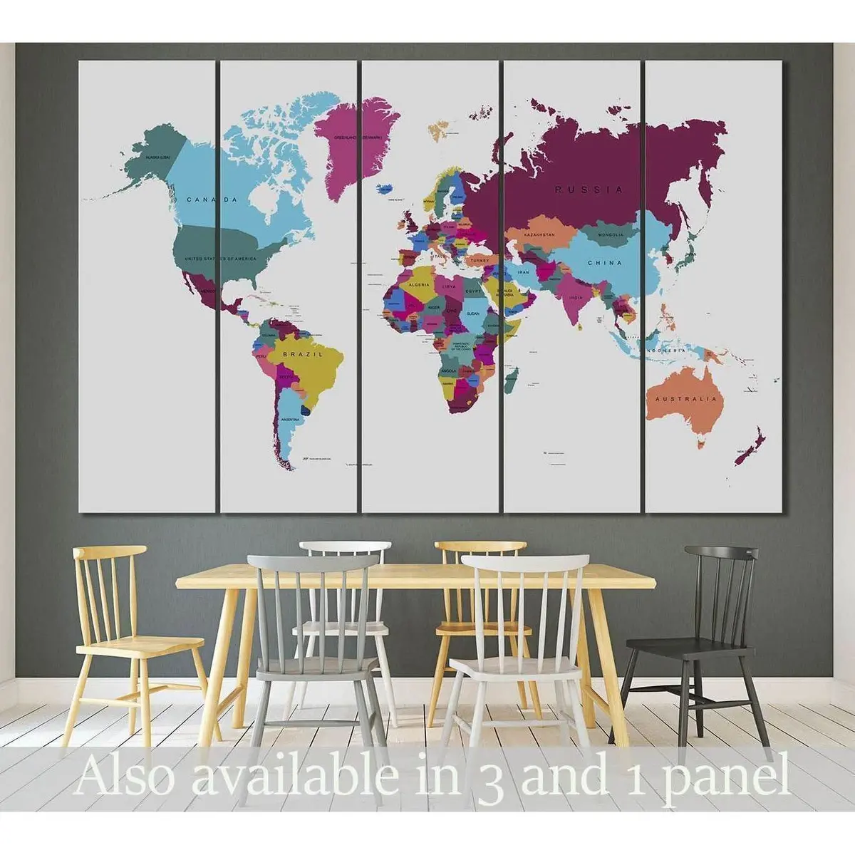 World Map #3000 Premium Canvas Wall Art – Ready to Hang