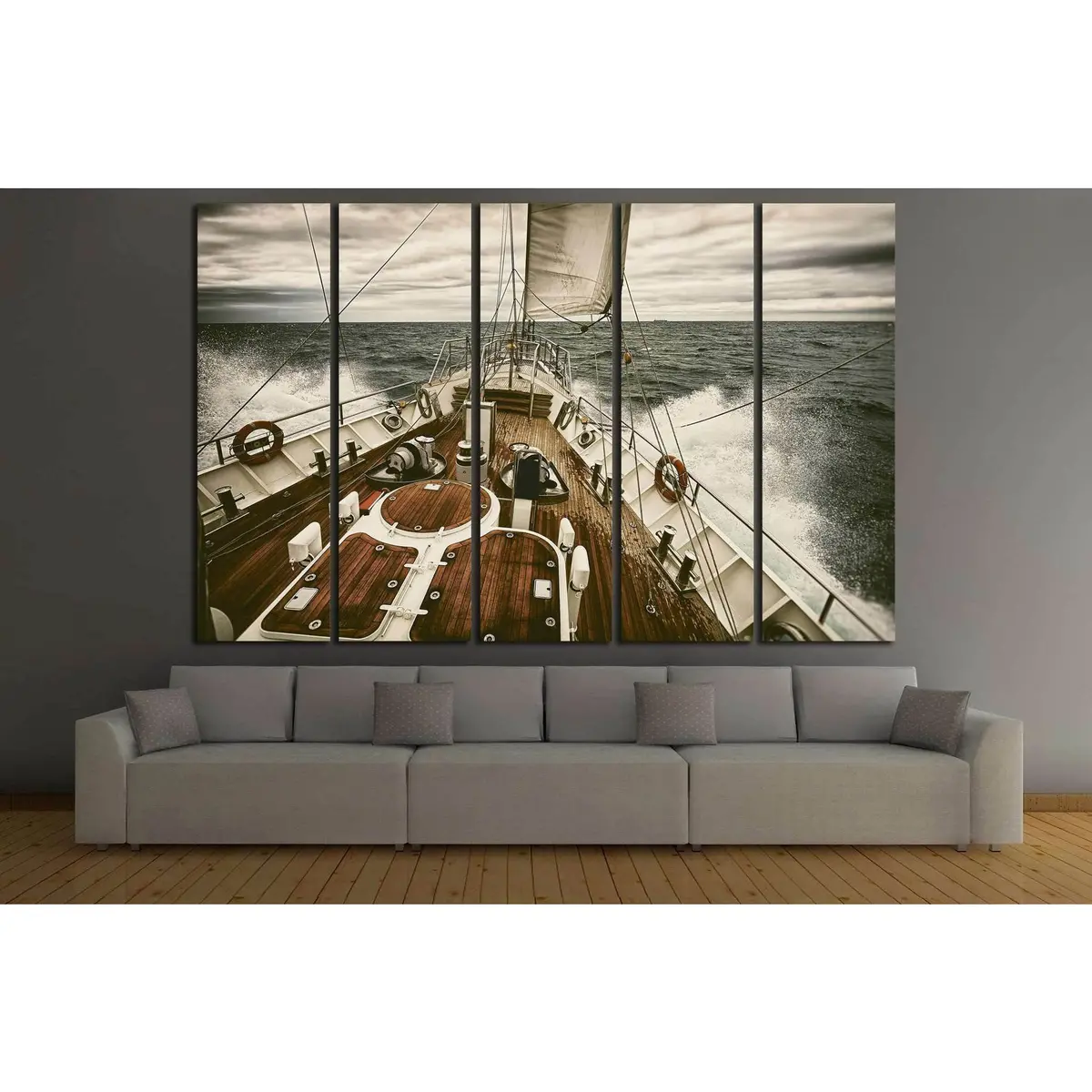 Nautical Yacht Canvas Wall Art – Ready-to-Hang Print #207 - Image 3