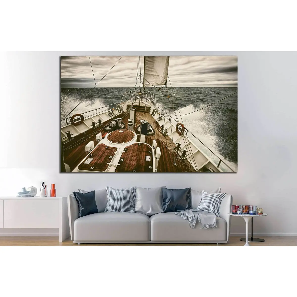 Yacht Wall Art №207 Ready To Hang Canvas Print 2