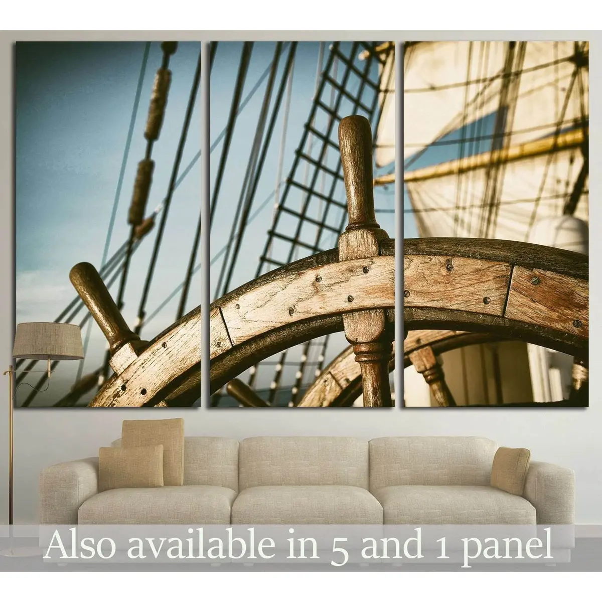 Yacht Wheel №214 Ready To Hang Canvas Print 5