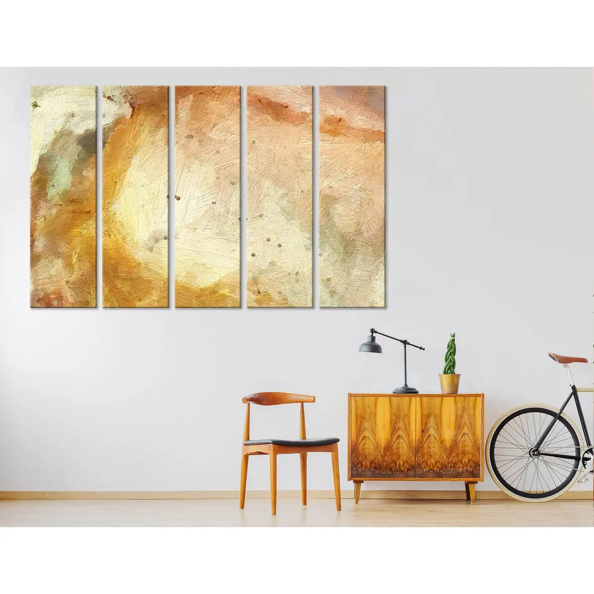 Vibrant Yellow Abstract Canvas Art Print – Pre-Strung & Ready to Hang